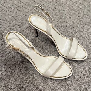 Elegant White Heeled Sandals